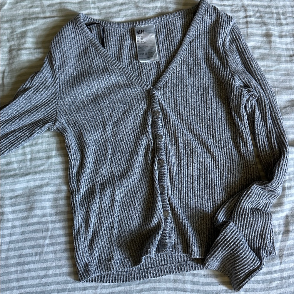 H&M Light Gray Ribbed Knit pajama set - Picture 3 of 5